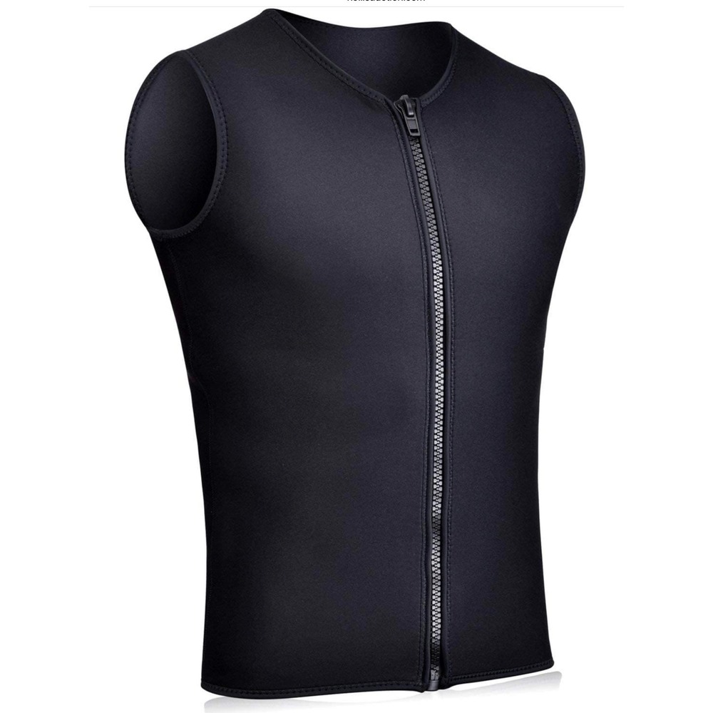 REALON Wetsuit Top Jacket Unisex Large Black Excellent 2mm Neoprene Zip Vest